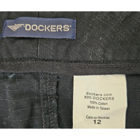 Dockers Womens Black Cotton Skirt Size 12 With Pockets Stylish - Picture 6 of 6